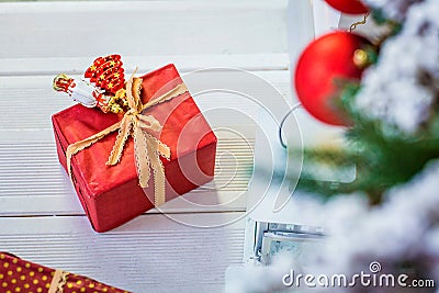 Christmas gift box. Stock Photo