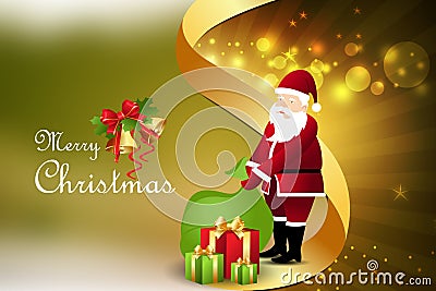 Christmas gift box with santaclaus Stock Photo