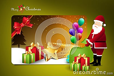 Christmas gift box with santaclaus Stock Photo