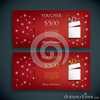 Christmas gift card voucher template with Vector Illustration