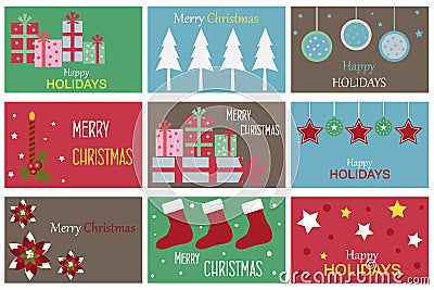 Christmas gift cards Vector Illustration