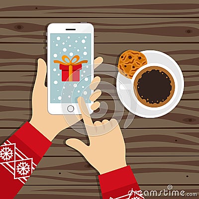 Christmas gift choosing illustration Vector Illustration