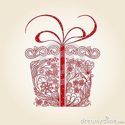 Christmas gift Doodle Vector Illustration