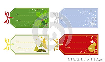 Christmas Gift Tags Vector Illustration