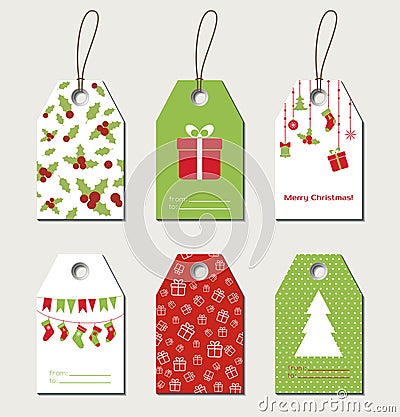 Christmas gift tags Vector Illustration