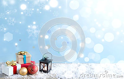 Christmas gifts background Stock Photo