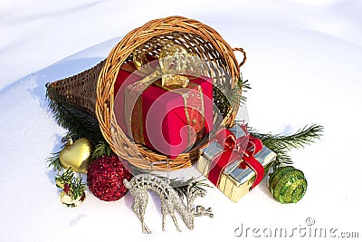 Christmas gifts and ornaments Stock Photo