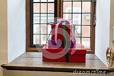 Christmas gifts packed Stock Photo