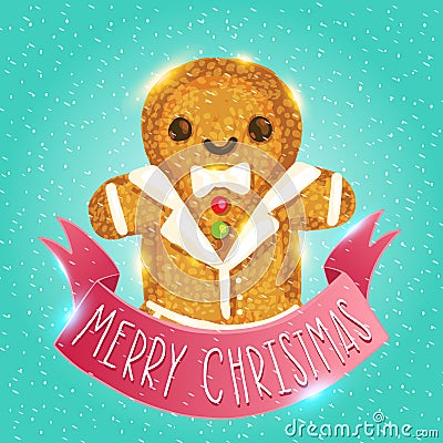 Christmas ginger man. Gingerbread vector Vector Illustration