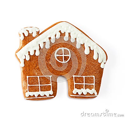 Christmas gingerbread house cookie Stock Photo