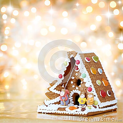 Christmas gingerbread house decoration Stock Photo