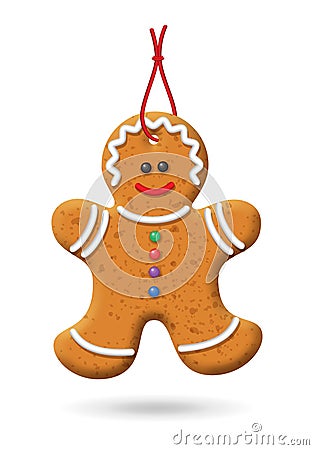 Christmas Gingerbread Icon Vector Illustration