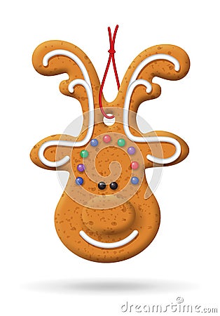 Christmas Gingerbread Icon Vector Illustration