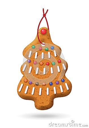 Christmas Gingerbread Icon Vector Illustration