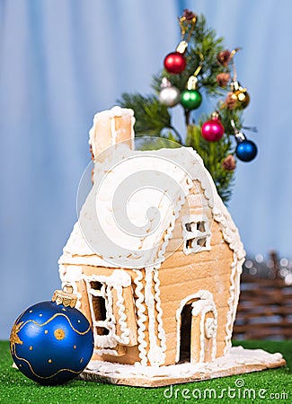 Christmas gingerbread lodge Stock Photo