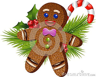 Christmas gingerbread man Vector Illustration