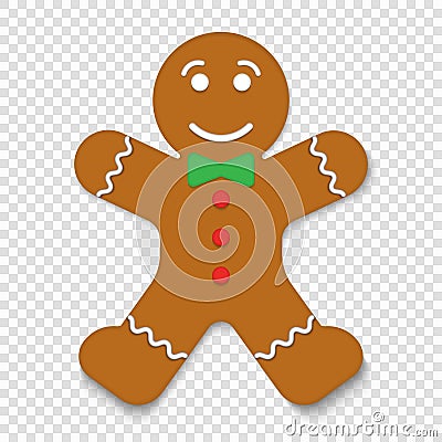 Christmas gingerbread man cookie Cartoon Illustration