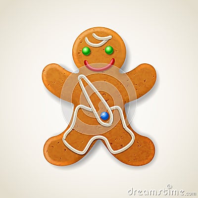 Christmas gingerbread man Vector Illustration