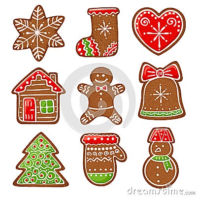 Gingerbread vector collection Vector Illustration