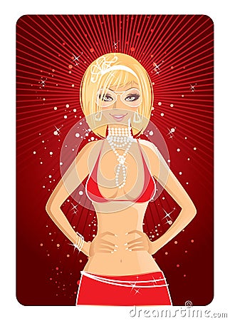 Christmas girl Cartoon Illustration