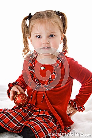 Christmas Girl Toddler Stock Photo