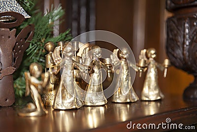 Christmas gold angel Stock Photo