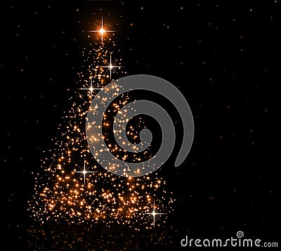 Christmas gold tree Stock Photo