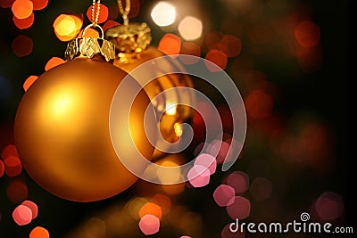 Christmas golden ball Stock Photo