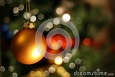 Christmas golden ball Stock Photo