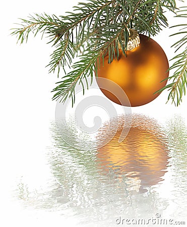 Christmas golden ball Stock Photo