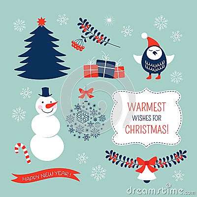 Christmas graphic elements set Vector Illustration