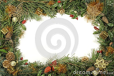 Christmas greenery and decorations Stock Photo