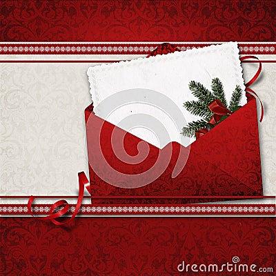 Christmas greeting card with envelope Stock Photo