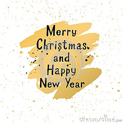 Christmas greeting card with hand drawn lettering. Vector illustration. Vector Illustration