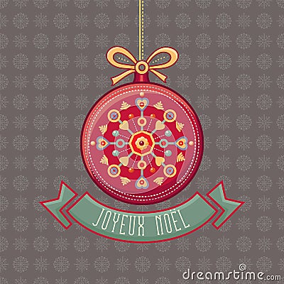 Christmas Greeting Card. Ornament decorate. Vector Illustration