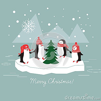 Christmas greeting card Vector Illustration