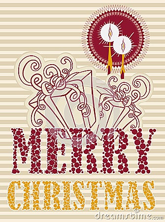 Christmas greeting card, vector design template Vector Illustration