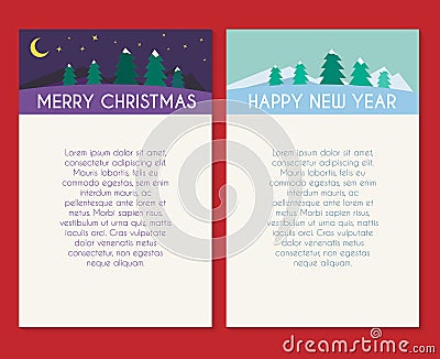Christmas greeting card vector template Vector Illustration