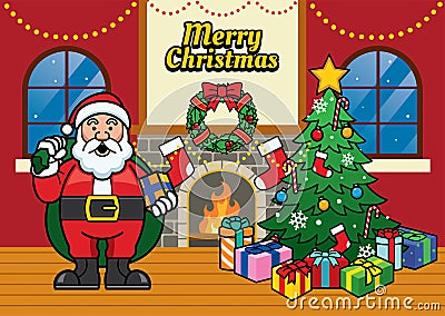 Christmas greeting illustration Vector Illustration