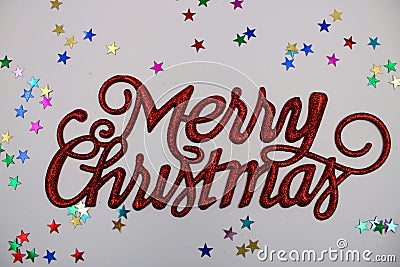 Christmas greeting in red Stock Photo