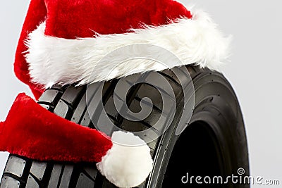 Christmas Greetings for the tire trade Stock Photo