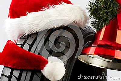 Christmas Greetings for the tire trade Stock Photo