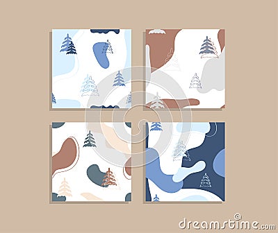 Christmas handmade card set. Vector illustration Cartoon Illustration