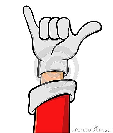 Christmas Hang Loose Hand Sign Vector Illustration