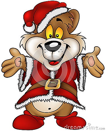 Christmas Happy Brown Bear Vector Illustration