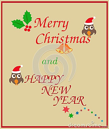 Christmas and happy new year card Vector Illustration