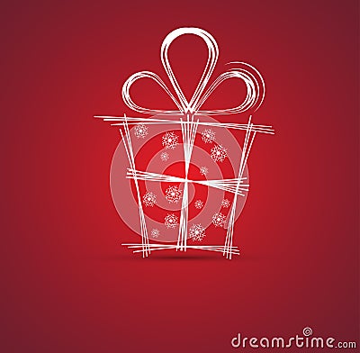 Christmas and happy new year gift box background Vector Illustration