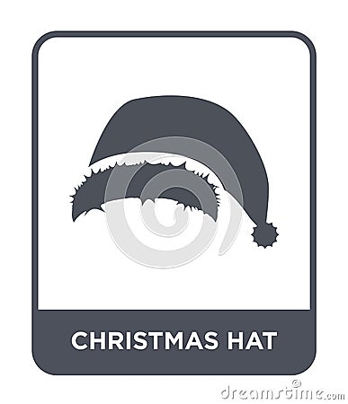 christmas hat icon in trendy design style. christmas hat icon isolated on white background. christmas hat vector icon simple and Vector Illustration