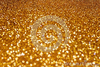 Christmas holiday abstract bokeh background with gold lights. Glitter bokeh background Stock Photo