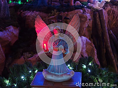 Christmas holidays installation angel candle Stock Photo